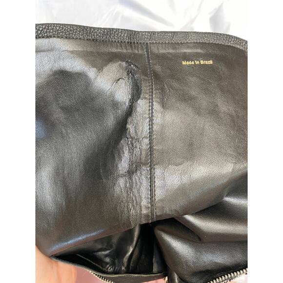 Loeffler Randall Boots Black Leather Knit Tall Knee Riding Boots, Size 9 (10) - Picture 6 of 6